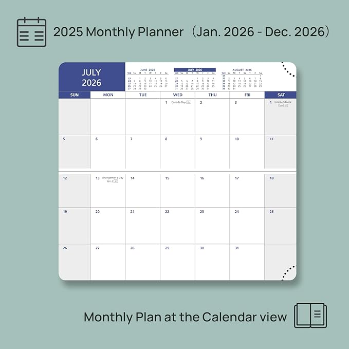 POPRUN 2026 Pocket Monthly Calendar (Jan - Dec), Slim Mini Size-3" x 6.75", 2026 Small Monthly Planner for Purse with Tear-Off Corners, Leather Soft Cover - Black