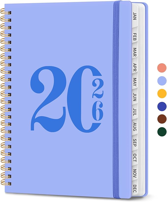 2026 Planner, Weekly and Monthly Calender Planner, Jan 2026 to Dec 2026, Hardcover 2026 Calendar Book with Tabs & Inner Pocket, Office Home School Supplies for Women & Men - A5 (6.3" x 8.5"), Lavender