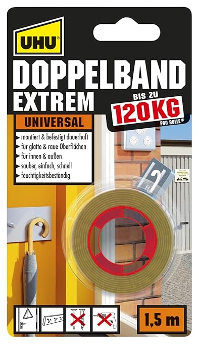 UHU 46820 Double-Sided Adhesive Tape Extra-Strong 1.5 m