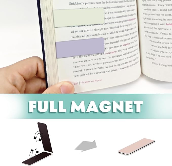 30 Pieces Bookmark, Magnetic Bookmarks for Women, Men, Book Lovers, Bookmarks Bulk for Students Teachers Reading, Morandi Color Bookmark