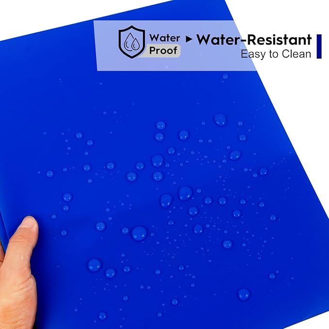 Blue Plastic Folders with Pockets and Prongs, 2-Pocket Folders with 3 Fasteners, 6-Pack Holds 8-1/2" x 11" Paper for School/Office/Home