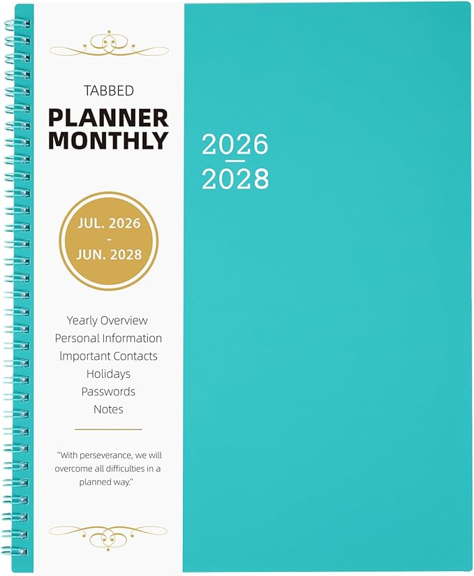 Monthly Planner 2026-2028 - 2026-2028 Monthly Planner, 9'' x 11'', 24 Months from JUL. 2026 to JUN. 2028 with Inner Pocket