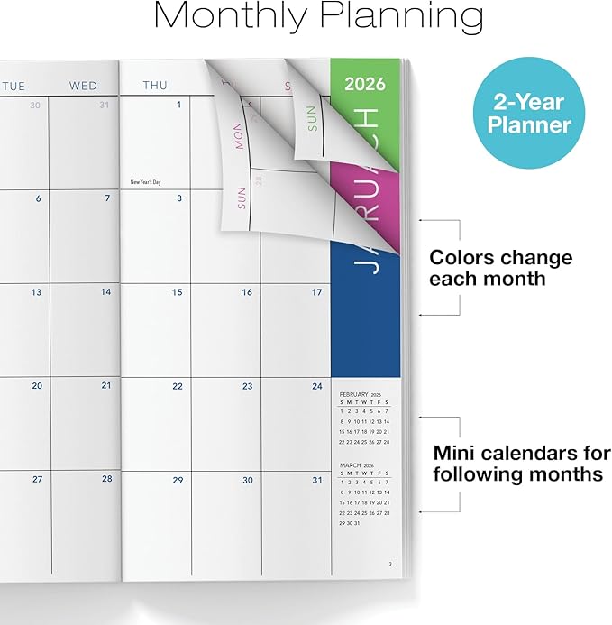 2-Year Monthly Pocket Planner/Pocket Calendar, 3.5"x6.5", 2026-2027: Weekly Planner/Weekly Agenda/Monthly Calendar Organizer (Dark Blue Marble)
