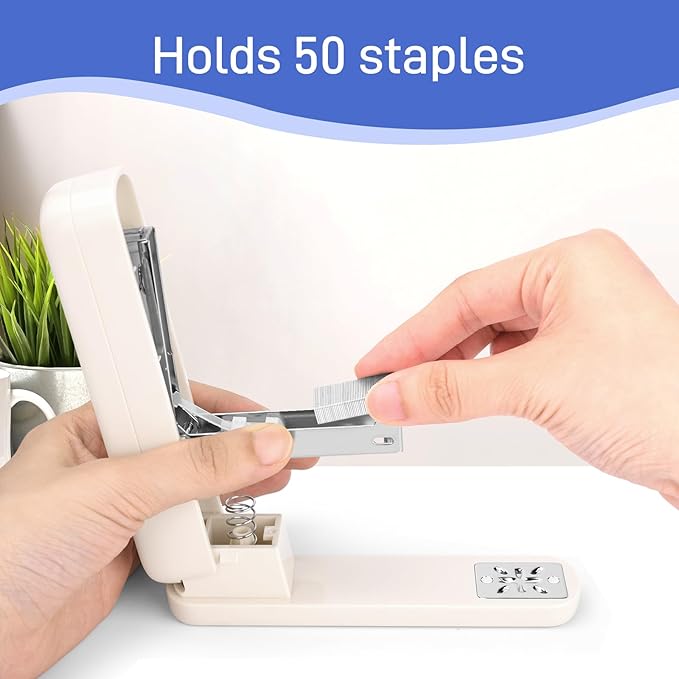 Swing-Arm Swivel Stapler, 20 Sheet Capacity, 360 Degree Rotate Desktop Staplers for Office, Home, Classroom, Booklet, Book Binding