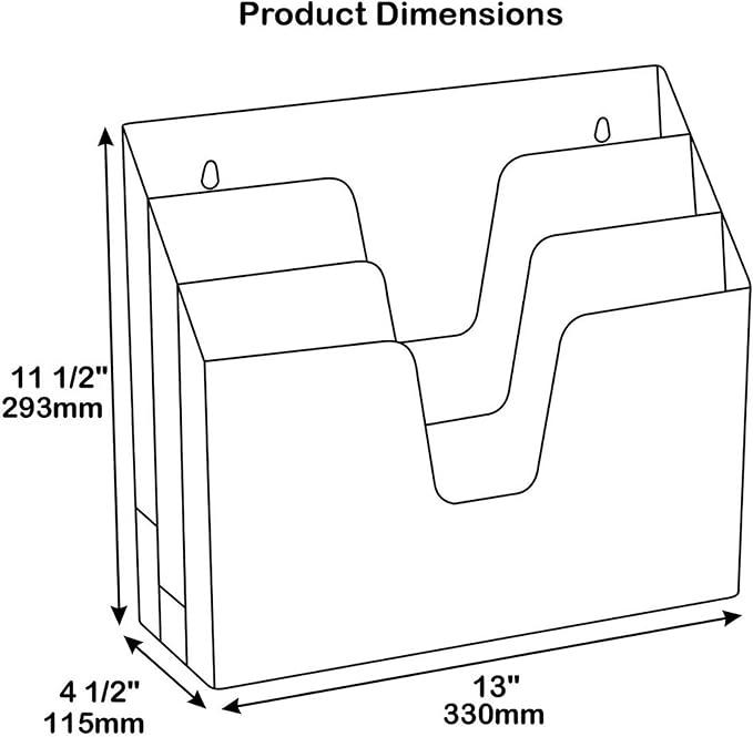 Acrimet Horizontal Triple File Folder Holder Organizer, Open Top Desktop Document Sorter for Letter Size Papers & Folders, Plastic (Solid Purple)