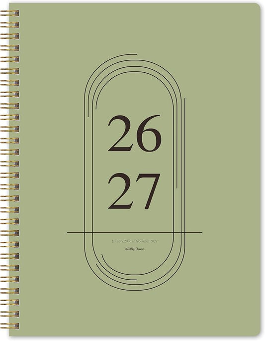 2026-2027 Monthly Planner - 2 Year Monthly Planner 2026-2027, Jan 2026 - Dec 2027, 7" x 9", 2 Year Calendar with 24 Month, Twin-wire Binding, Note Pages, Green