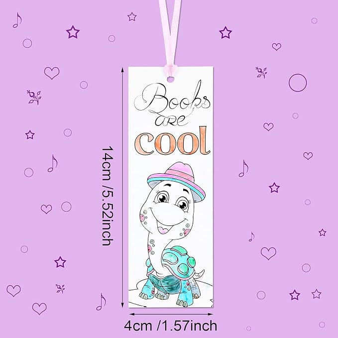 Outus Color Your Own Bookmarks DIY Coloring Blank Paper Double-Sided Patterned Bookmarks for Rewards Supplies(180 Pieces)