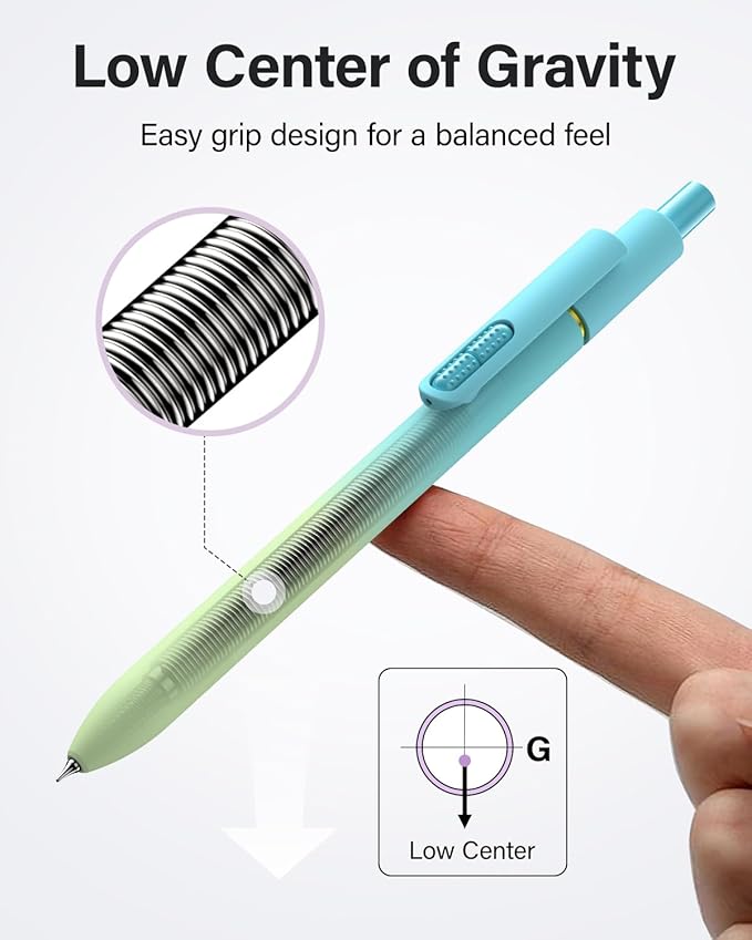inkipen- 8 Pack Pens, Gel pens Black Ink, Fine Point(0.5mm),Quick-Drying Smooth Writing,School and Office Supplies