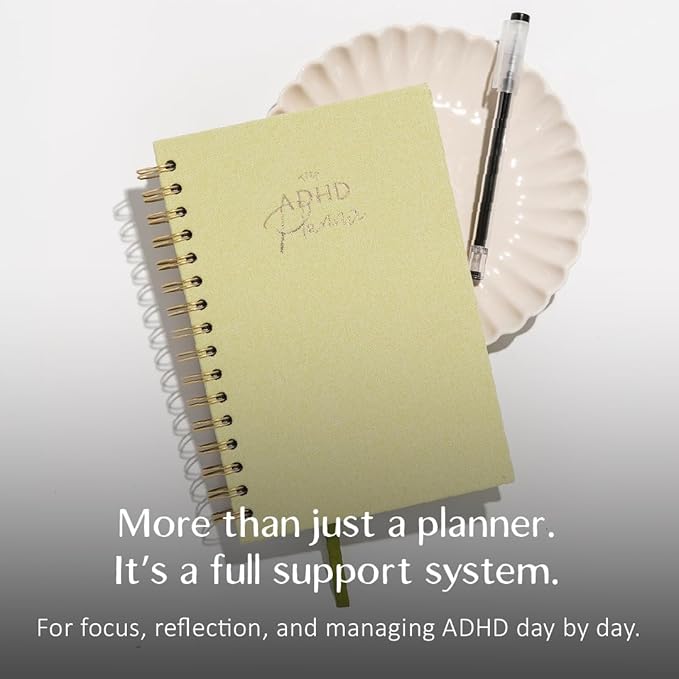 The ADHD Planner - Undated Daily/Weekly Schedule Organizer Journal - Habit Tracker Record Emotions & Mood - Academic Goals - Structure & Focus for Adults (Spiral) (Green)
