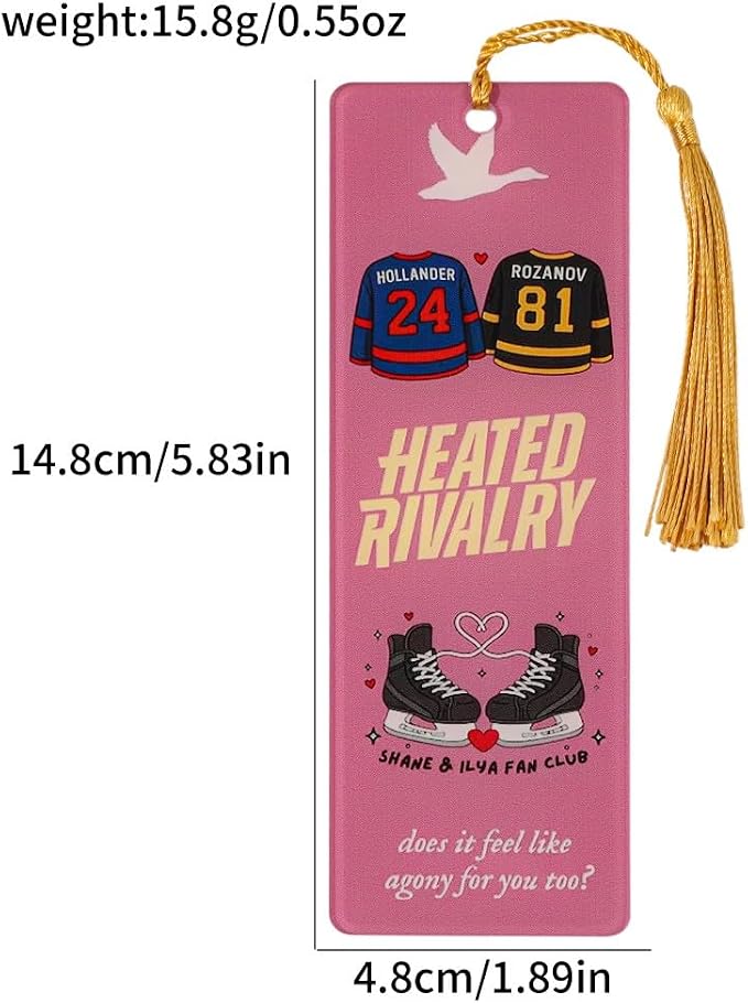 Heated Rivalry Inspired Bookmark Merch Stuff, Ilya Rozanov 81 Shane Hollander 24 Acrylic Bookmarks Gifts Accessories Merchandise for Fans Women Men Easter Birthday Book Lovers (4pcs Style D)