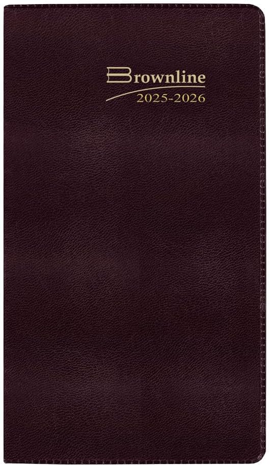 Brownline® 2026 Essential Monthly Two-Year Pocket Planner, January 2026 to December 2027, Stitched Binding, 6.5" x 3.5", Assorted Colors (CA24.AST-26)