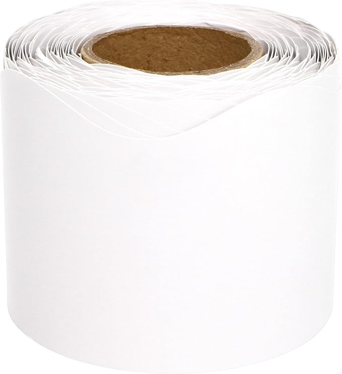 Fancy Land White Bulletin Board Border for Classroom White Scalloped Trim Borders for Back to School Decor Supplies 52Ft