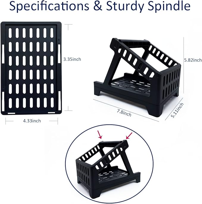 Label Holder, Thermal Label Holder for Rolls and Fan-Fold Labels, Shipping Label Roll Holder,Work with Desktop Label Printer for Office and Home (Black)