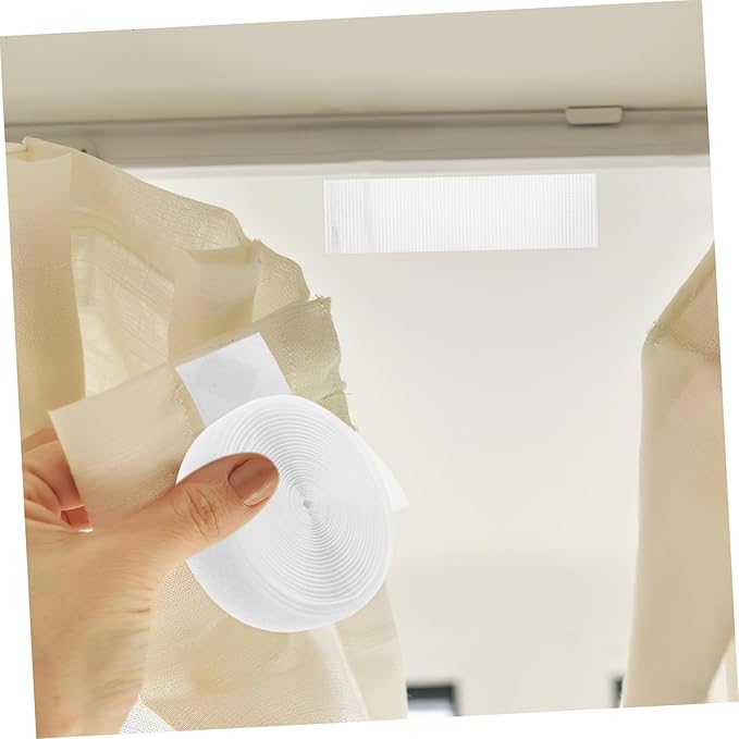 PRETYZOOM Double-Sided Tape for Curtains Hook and Loop Strips Strong Adhesive Backing for Home Office