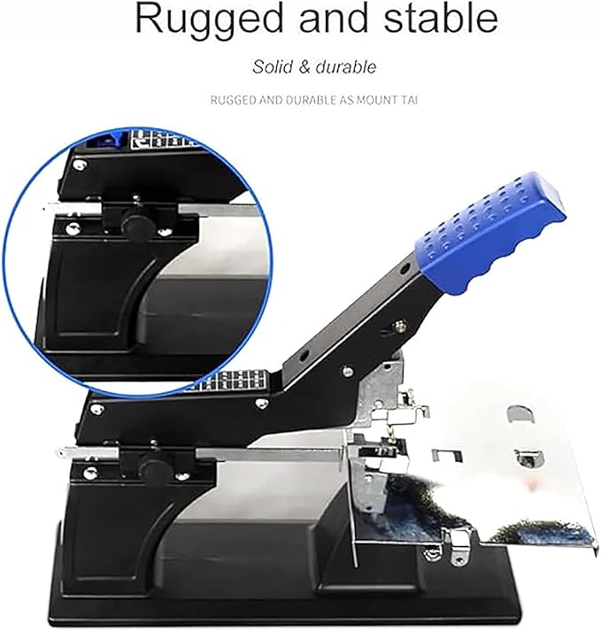 Manual Book Stapler, A3 Booklet Making Machine with Anti-Slip Handle, 60 Sheet Capacity and Adjustable Side Margin