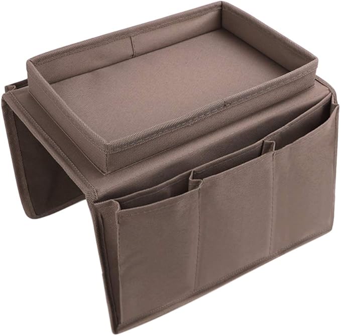 Couch Sofa Armrest Organizer Arm Chair Caddy Bedside Storage Pockets Bag with Snacks Tea Cup Holder Tray Recliner Armchair Remote Control Glasses Cellphone Books Magazines Hanging Pouch Home Organiser