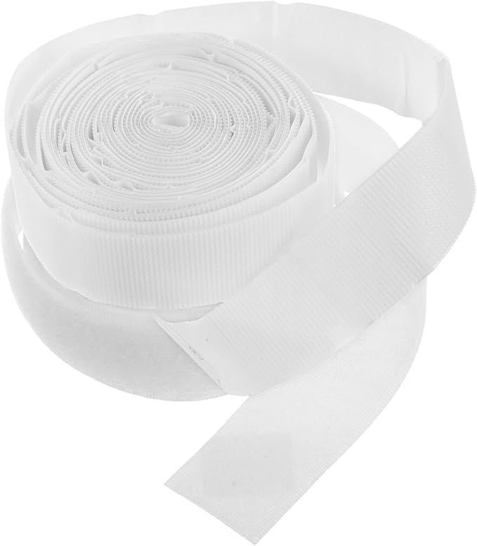TEHAUX 1Roll Double Sided Adhesive Hook and Loop Tape for Curtains and Doors Strong Grip Self Adhesive Fastener Strips Durable for Home and Office Use