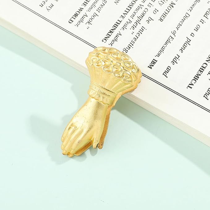 1pcs Retro Hand Women's Bookmark - Noble Metal Bookmark Clip, Small and Delicate Handwritten Bookmark Clip Stationery, Birthday Gift for Beautiful Girls, Christmas Gift for Women (Gold)