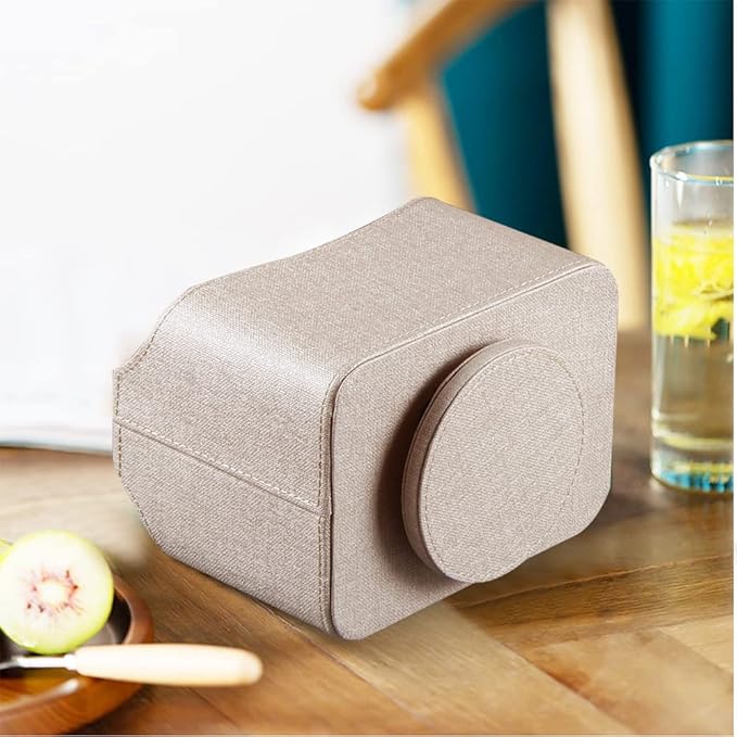 360° Rotating Remote Control Holder, PU Leather TV Remote Caddy Organizer Basket Storage Box with 5 Compartments for Pen, Pencil, Art Supplies, Makeup Brush, Office Desk Table Accessories