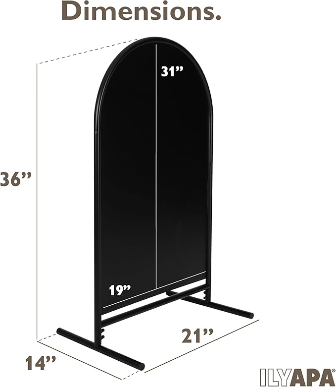Ilyapa Metal Double Sided Swinging Chalkboard Sign - 21x35 inch Magnetic Sidewalk Sign - A Frame Chalkboard Alternative Menu Board for Restaurant