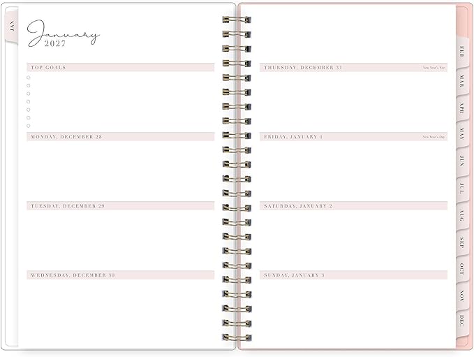 Blue Sky Rachel Parcell 2027 Weekly and Monthly Planner Calendar, January 2027 - December 2027, 5" x 8", Clear Pocket Cover, Durable Twin Wire Binding, Laminated Tabs, Pocket, Stickers, Cherie