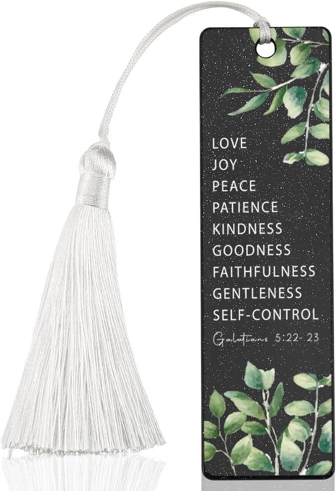 Christian Virtues Bookmark, Inspirational Gift for Believers, Uplifting Present for Spiritual Readers, Faith - Based Reading Gift, Unique Foliage & Scripture Design Bookmark, WCB40