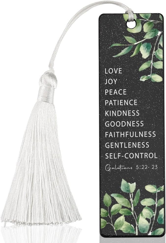 Christian Virtues Bookmark, Inspirational Gift for Believers, Uplifting Present for Spiritual Readers, Faith - Based Reading Gift, Unique Foliage & Scripture Design Bookmark, WCB40