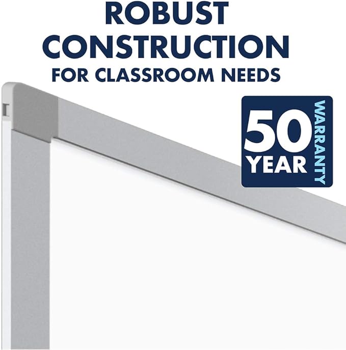 Quartet Dry Erase Magnetic White Board 72"W x 48"H, Porcelain Whiteboard, Silver Aluminum Frame (PPA406)