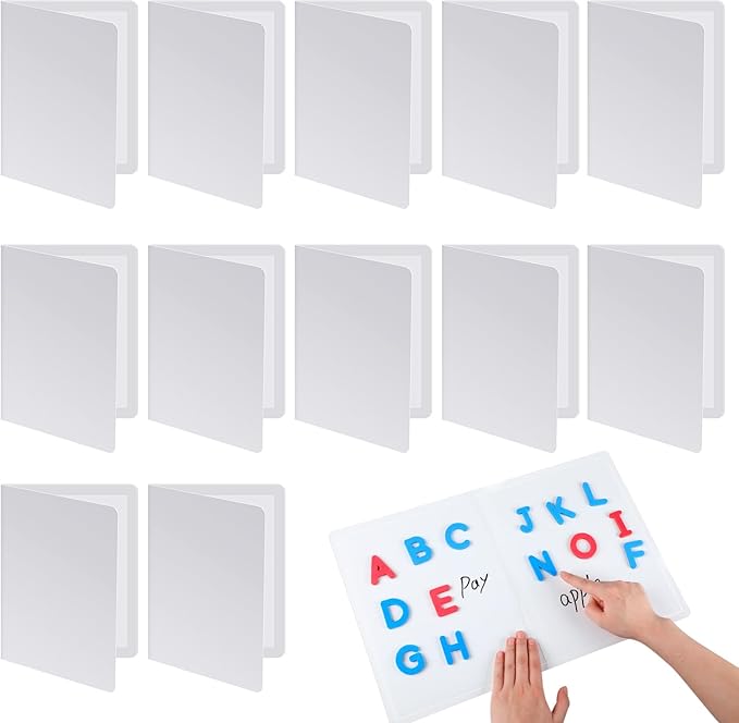 Motipuns 12 Pcs Folding Magnetic Dry Erase Activity Boards Foldable Magnetic Board Dry Erase Learning Project Scrum Folding Whiteboard for Students School Classroom