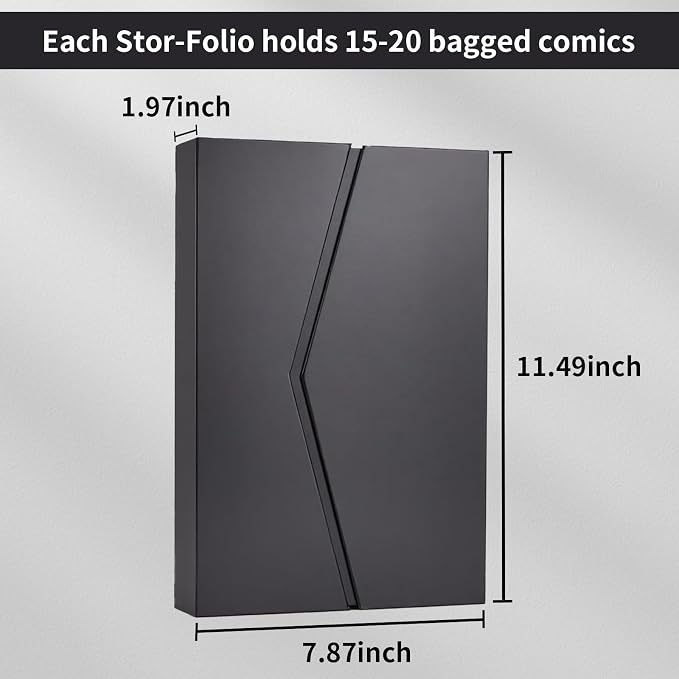 2-Pack Comic Book Stor-Folio - Portable Comic Books Storage Box with Strong Magnetic Closure,Exquisite Comics Book Case for Current,Silver Age,Regular Comics Books