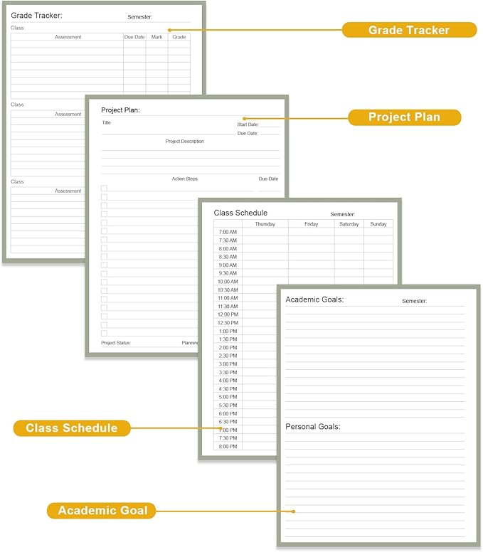 Academic Planner for 2026-2027 or Anytime – 8.5" x 11" Undated Weekly Student Planner For Homeschool, High School, College & Nursing Students, 200 Pages, Green