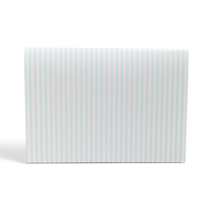 U Brands 13 Pocket Poly Expandable File, 13" x 9.65" x 1.5", Muted Prep Blue Stripes, Letter Size