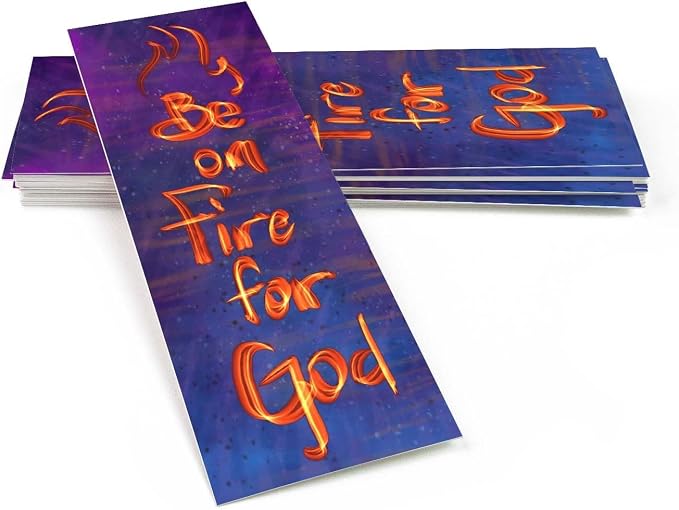 Be on Fire for God, Romans 12:11, Bulk Pack of 25 Christian Bookmarks for Kids, Childrens Bible Verse Book Markers, Sunday School Prizes with Memory Verses, Scripture Gifts for Kids & Youth