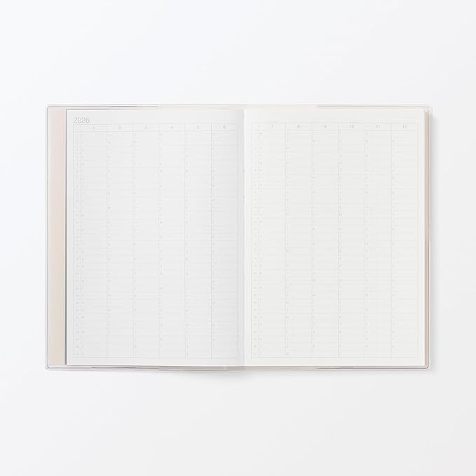 MUJI 848545 2026 B6 Vertical Schedule Book, Starts December 2025, B6, White, Monthly Weekly