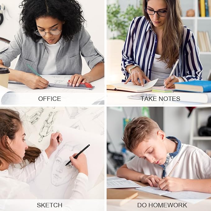 OFFCUP Infinity Pencil, 10PCS Inkless Pencils Forever Pencil with Eraser, Including 10 Replaceable Nibs, 20 Erasers Reusable Everlasting pencil Magic Pencils for Writing Art Sketch Painting Tool