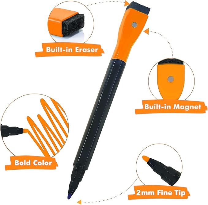 9-Colors Neon Liquid Markers for LED Drawing Board, Magnetic Erasable Markers-Compatible with LED Note/Writing Board, Acrylic Calendar, Glass Windows, Fluorescent Wet or Dry Erase Markers Fine Tip