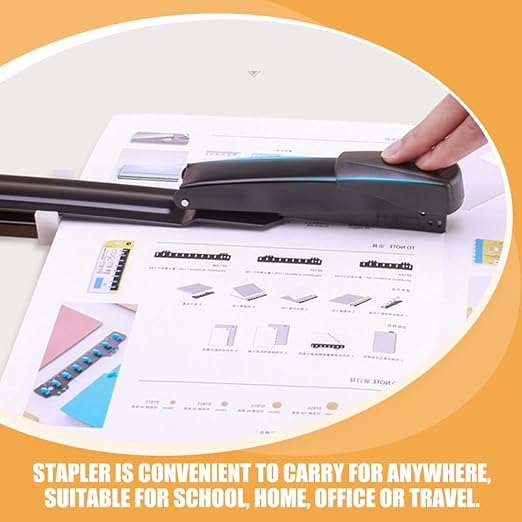 Long Arm Stapler Desktop Stapler with Hole Punch for School and Office Use