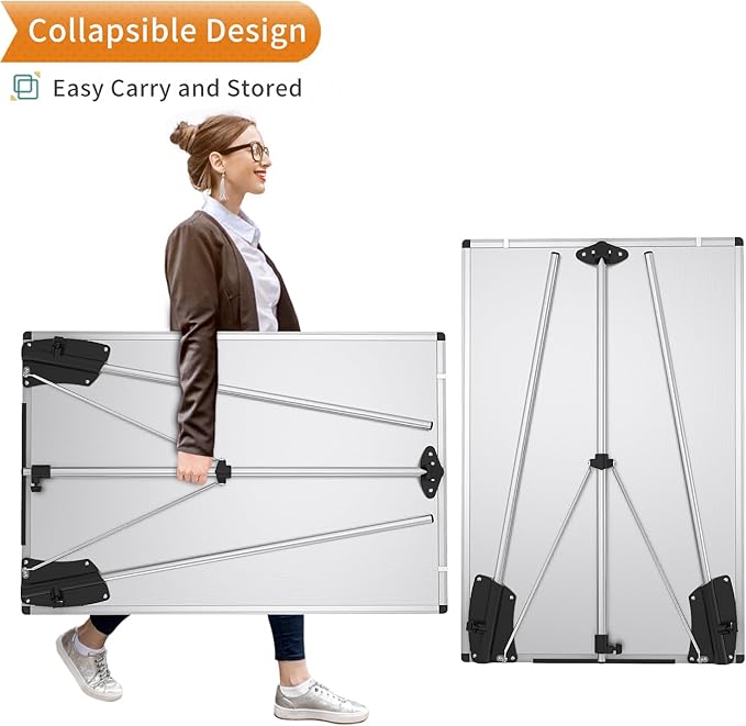 VIZ-PRO Magnetic Portable Easel Dry Erase Board, Flipchart Easel Stand Tripod Whiteboard, 24"W x 36"L