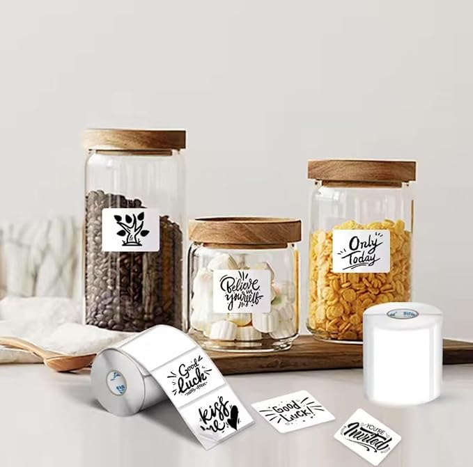 White Thermal Labels Compatible with Phomemo,Marklife for Barcode, Price Tags, Shipping & Logo Design (5, 1.97" x0.78" 320pcs/Roll)