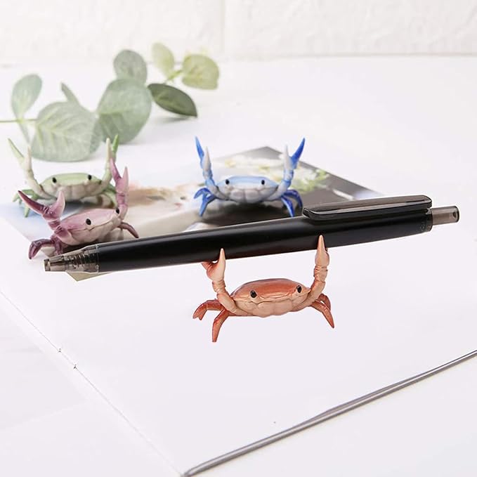 Crab Pen Holder,Cute Storage Rack Creative Desk Pen Stand Weightlifting Crabs Pen Rack Office Home Desktop Decoration Stationery Gift,Pencil Holders Desk Supplies Holders and Dispensers (Blue)
