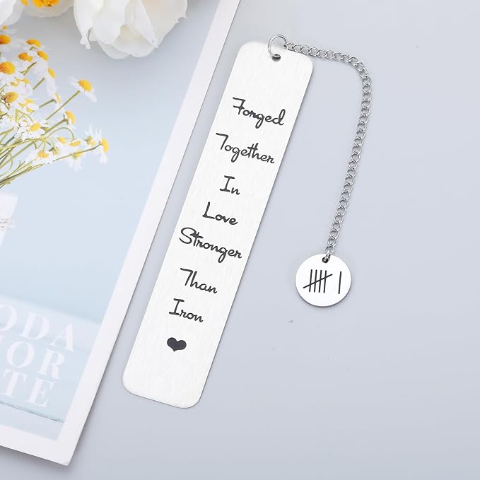 6th Anniversary Bookmark Gifts for Her & Him - Iron & Steel Gifts for Couples & Wedding