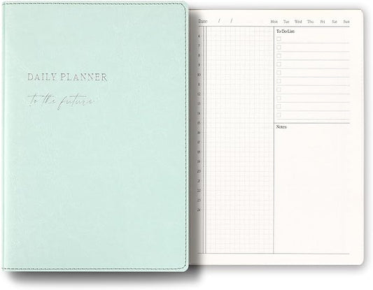 2026 Daily Planner - Undated Monthly & Daily Planner for 180 days Planning Your Success - Hourly Schedule, To Do List, and Notes for Productivity - Aesthetic, Academic, Stylish School or Office Supplies (Pale Green)