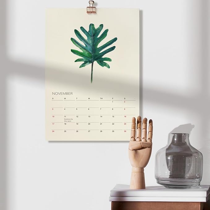 Tropical Plant - 2025 Botanical Watercolor Art Wall Calendar, Foliage Painting Planner, Christmas Gift for Plant Lover, A4 21 x 29.7 cm (1)