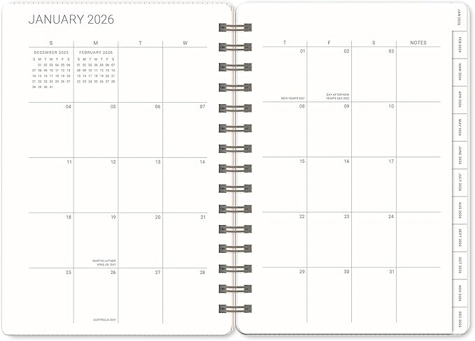 Orange Circle Studio Academic Planner 2026, Coral, Agatha Planners, 17-Month Spiral Planner for School or Work, Weekly & Monthly Calendar, Budget & Goal Tracker, Snap-In Bookmark, Storage Pocket