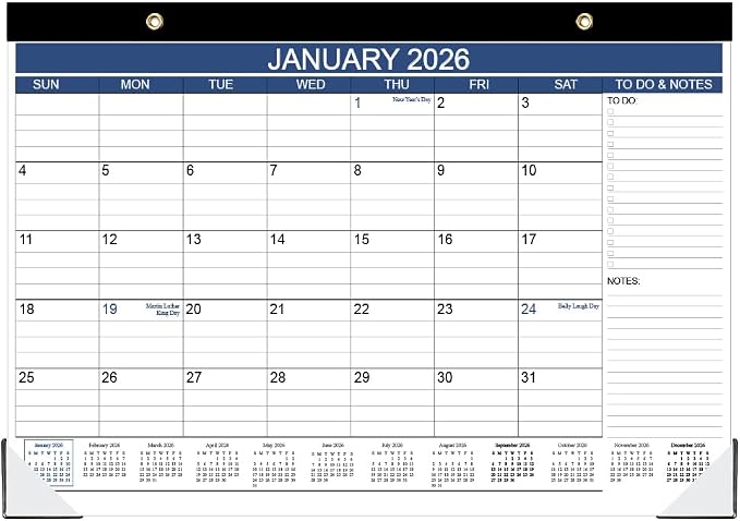 Desk Calendar 2026-2027, Runs Apr 2026 to Jun 2027, Desk-Calendar with to-do List, 140gsm Paper, 15 Monthly, 17" x 12" Calendar 2026-2027, Desk Calendars for School, Home or Office