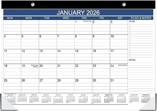 Desk Calendar 2026-2027, Runs Apr 2026 to Jun 2027, Desk-Calendar with to-do List, 140gsm Paper, 15 Monthly, 17" x 12" Calendar 2026-2027, Desk Calendars for School, Home or Office