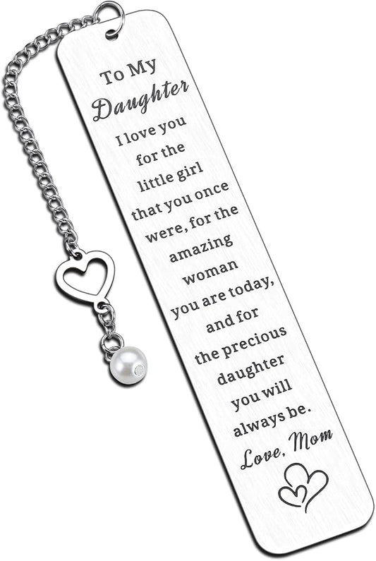 Daughter Bookmark for Teen Girl Daughter Gift from Mom 16th 18th 21st Birthday Gift for Daughters Inspirational Bookmark Gifts for Teen Girl Graduation Gifts for Stepdaughter Her