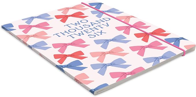 Orange Circle Studio Academic Planner 2026, Sweet Bows, Just Right Monthly Planner, To-Do List Notebook, Appointment Book w/Storage Pocket & Elastic Closure, Composition Notebook, 17-Month