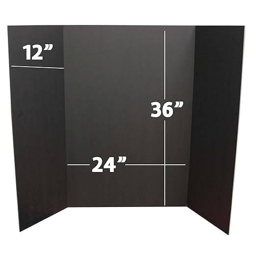 Flipside Products 36” x 48” Foam Project Boards for Presentations, Science Fair, School Projects, Event Displays and Trifold Picture Board - Total Black 3/16'' Thick - 24 Pack