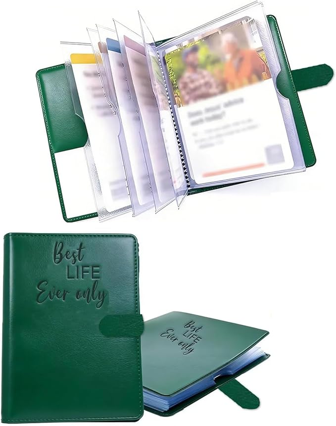 JW Ministry Organizer Leather Tract Holder Jehovah Witness Field Service Supplies JW Tract Holders for Ministry Pioneer Gift JW Gifts Ministry Folder Organizer (Green, Standard Size)